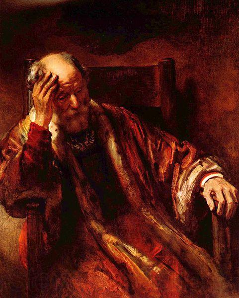 Rembrandt Peale Alter Mann im Lehnstuhl Spain oil painting art